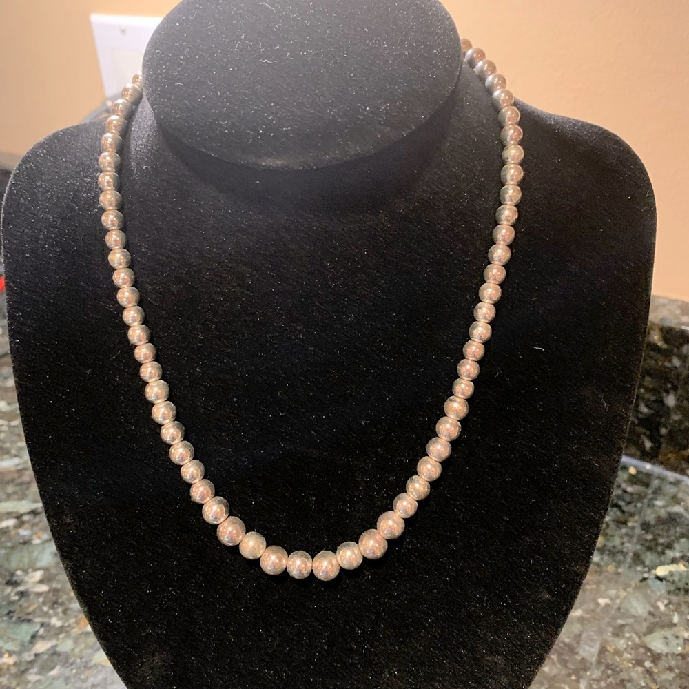 Ralph Lauren silver beaded necklace